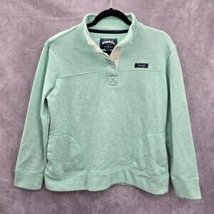 Button Up Cardigan Sweater State of Mine Green Activewear Pullover Medium